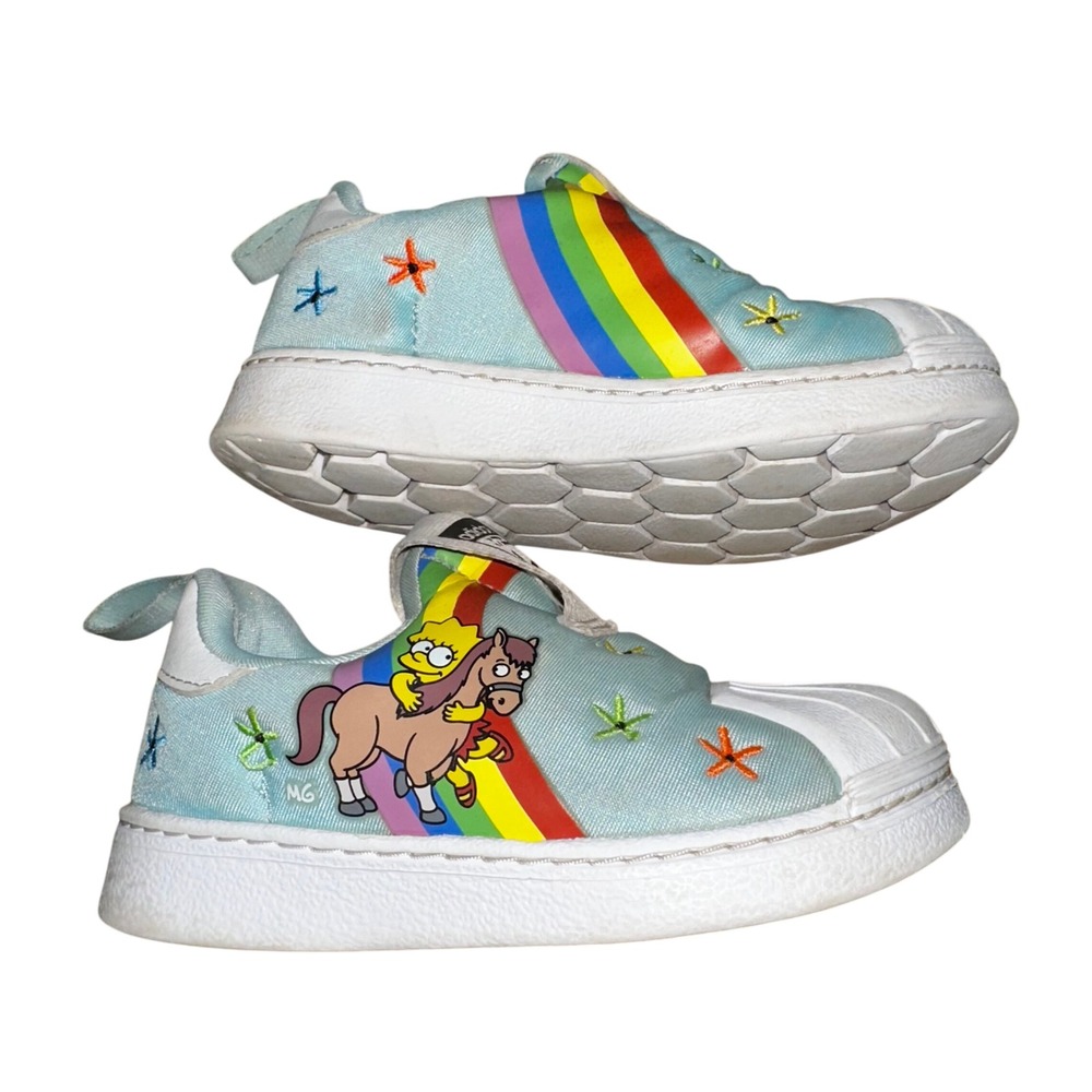 Adidas Superstar 360 Slip On Simpsons Rainbow TODDLER Shoes 5k 5 - Picture 2 of 6